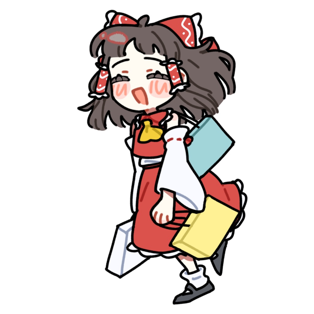 スキップする博麗霊夢_GIF_立ち絵_アニメーション_PNGz