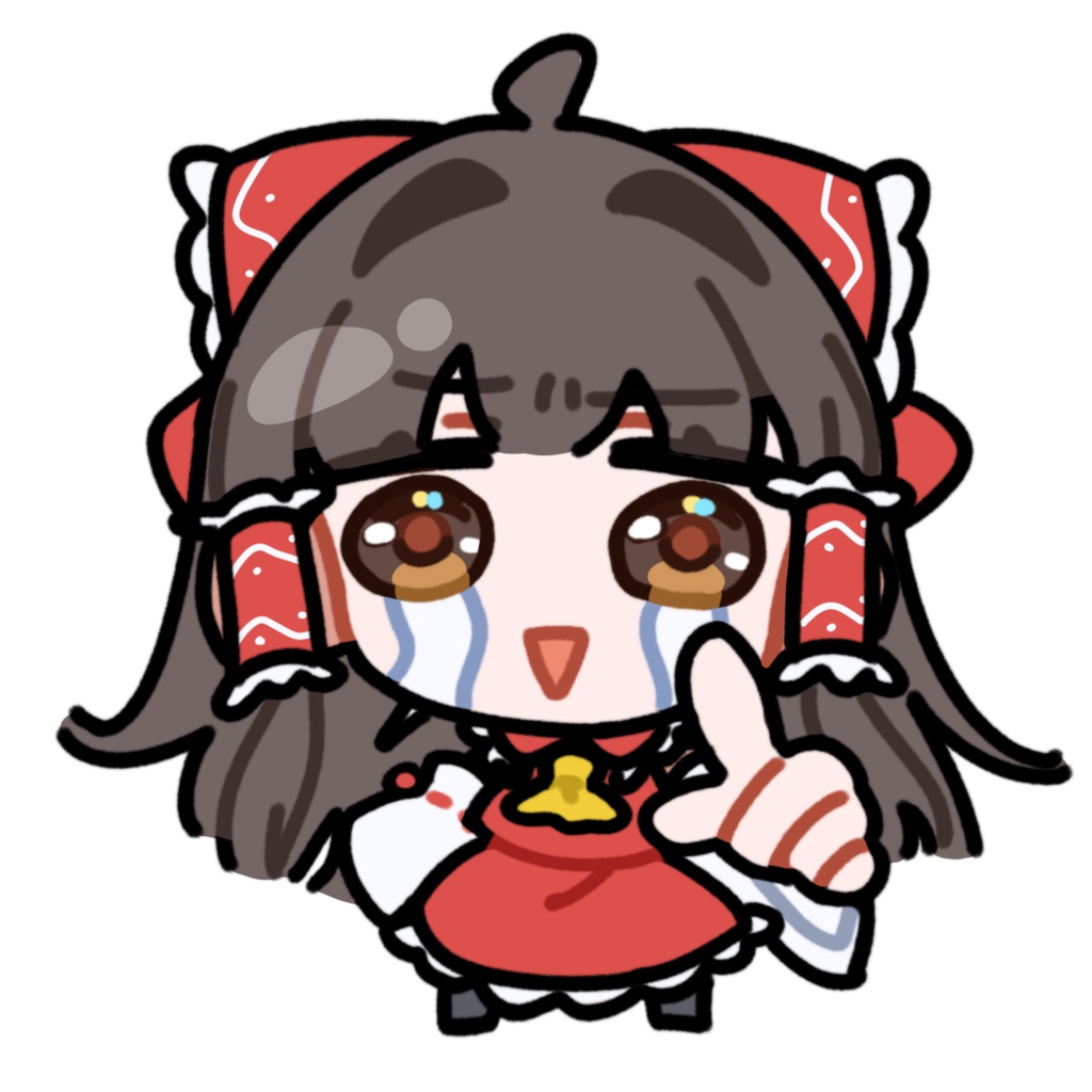 泣きながら連打する博麗霊夢_GIF_立ち絵 PNG_アニメーション
