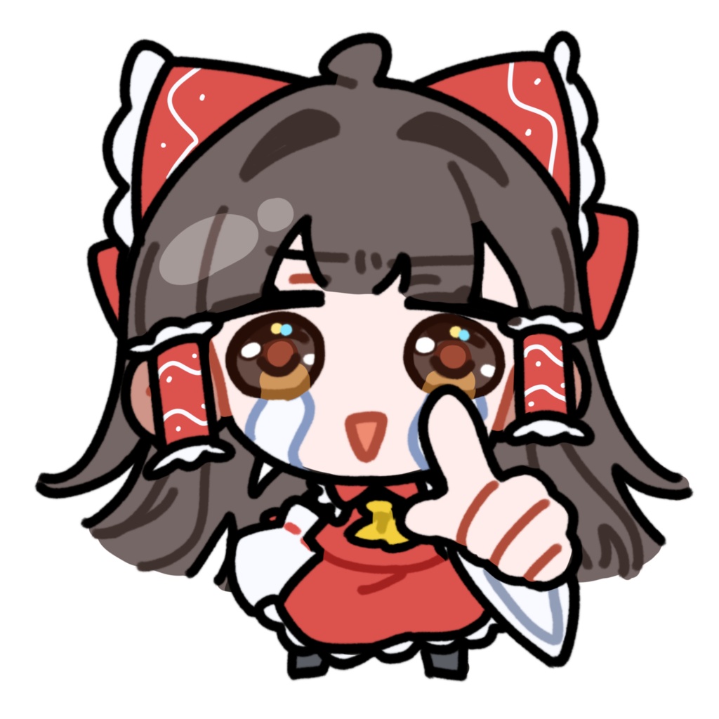 泣きながら連打する博麗霊夢_GIF_立ち絵 PNG_アニメーション