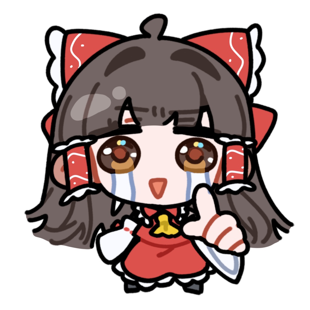 泣きながら連打する博麗霊夢_GIF_立ち絵 PNG_アニメーション