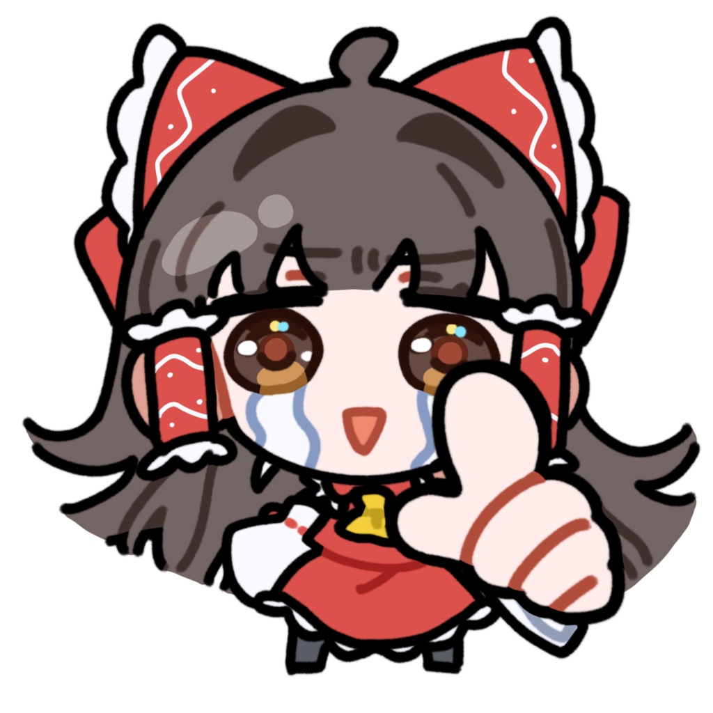 泣きながら連打する博麗霊夢_GIF_立ち絵 PNG_アニメーション