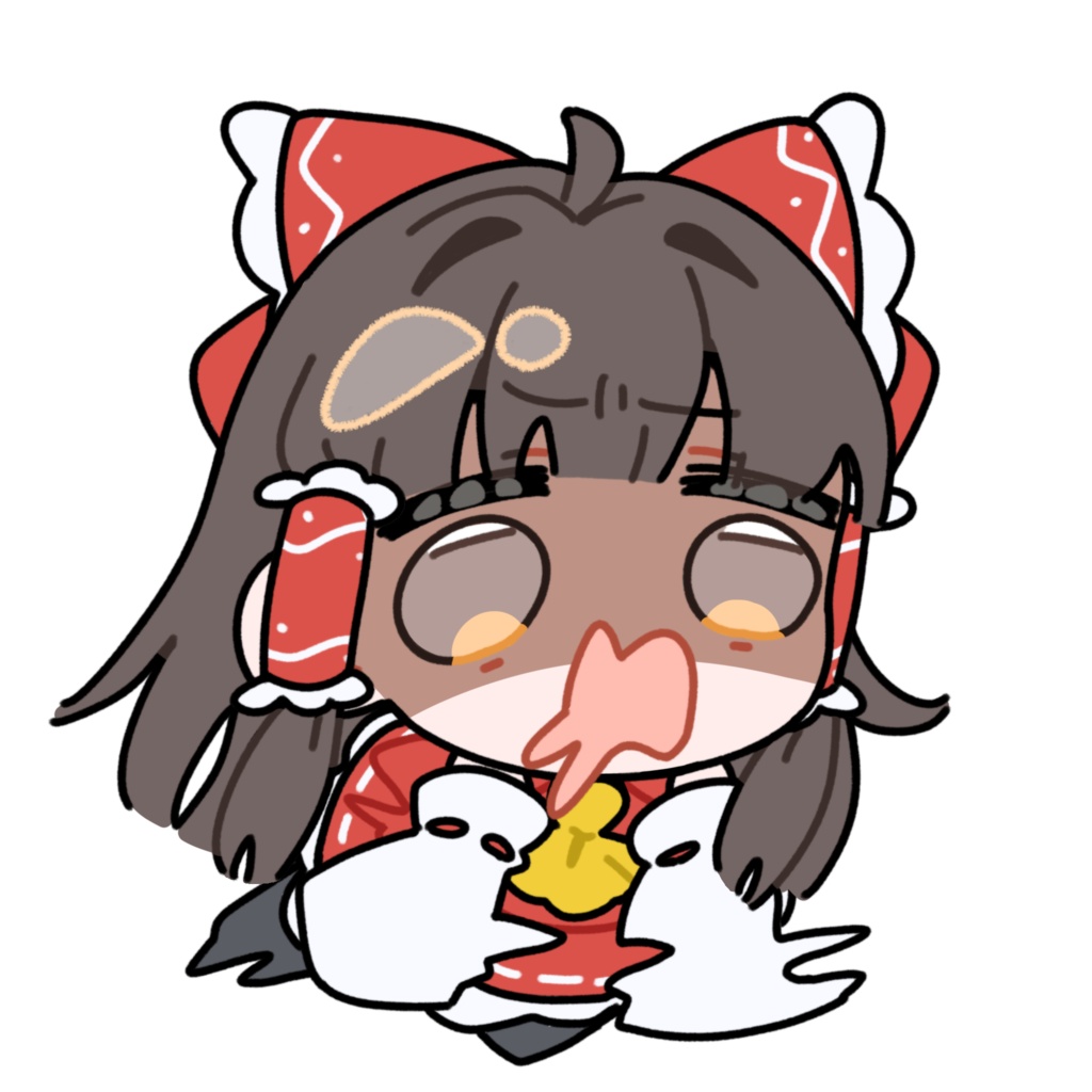 ぶら下がる博麗霊夢_立ち絵_GIF_ミニキャラ_アニメーション