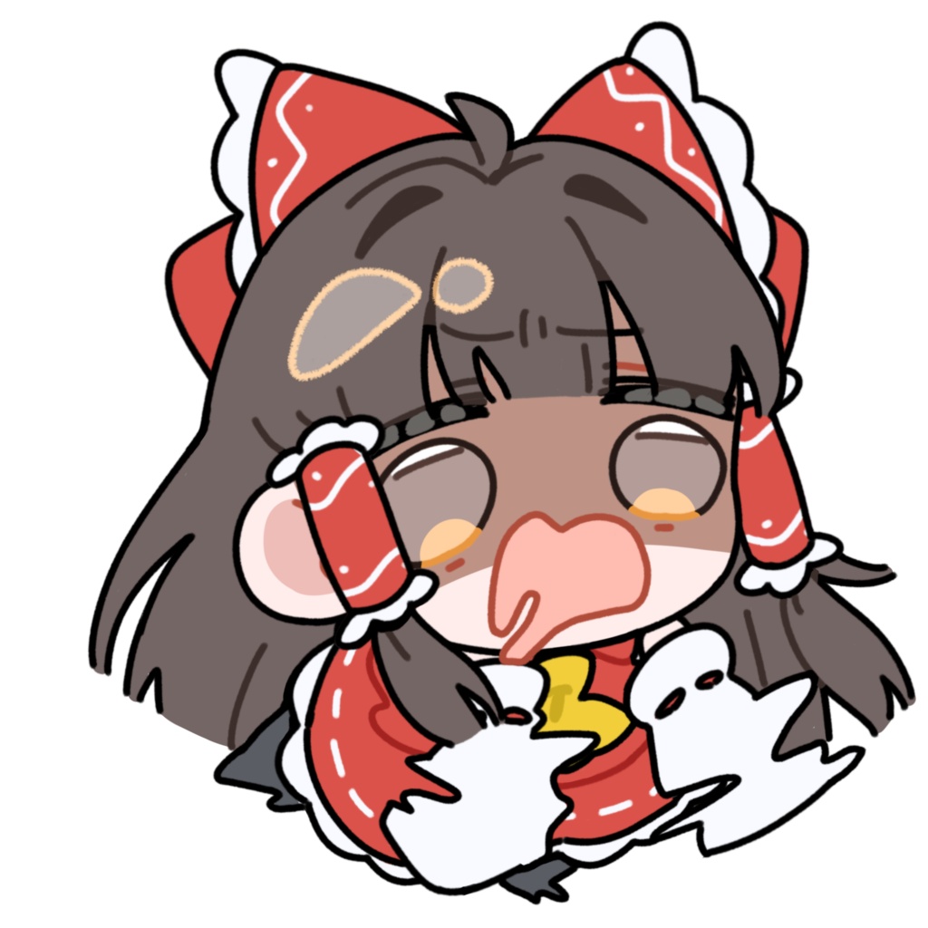 ぶら下がる博麗霊夢_立ち絵_GIF_ミニキャラ_アニメーション