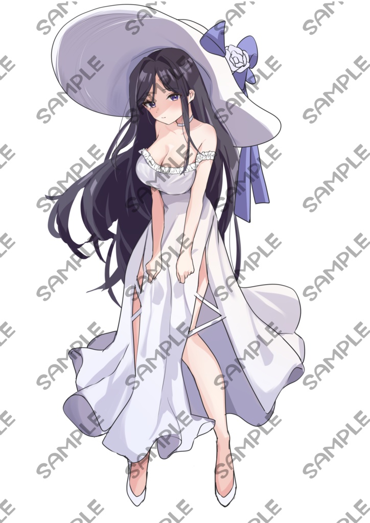 立ち絵素材_白ワンピースの女性（TRPGなどにどうぞ）