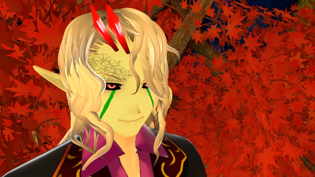 【VRChat対応】秋の花タトゥー2種