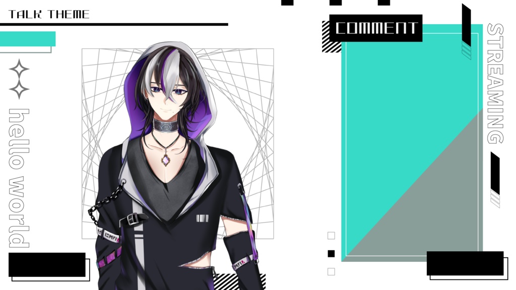 【無料あり動く配信背景】サイバーグラフィックな雑談用デザイン背景【Vtuber・配信者向け】