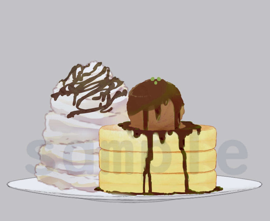 【加工OK】トッピングホットケーキ【素材】