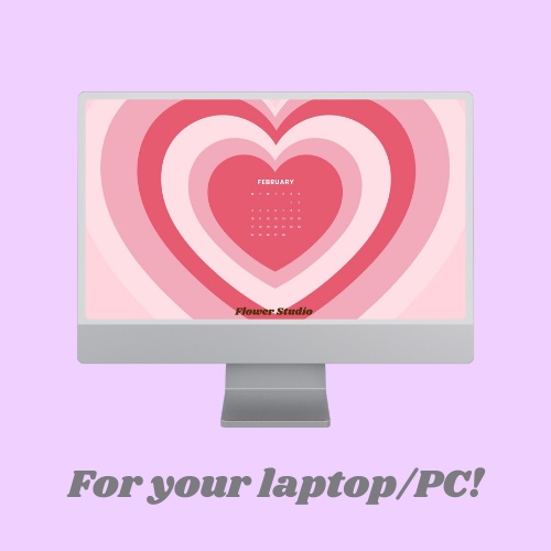 February Wallpaper (バレンタイン　ハート💝)