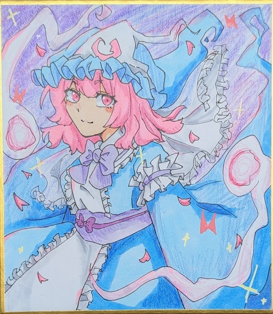 西行寺幽々子色紙原画(小色紙)