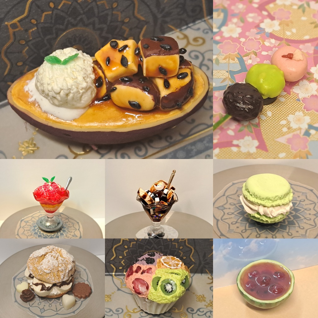 《手作り食品サンプル》デザート詰め合わせマグネット