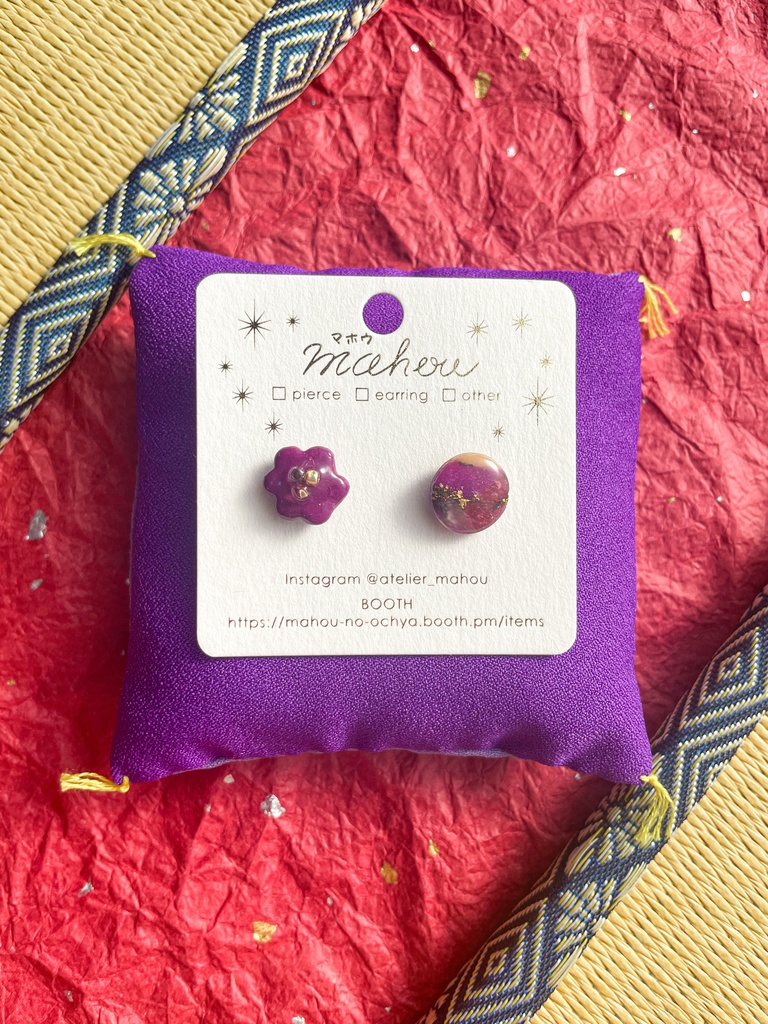 【忍たま四年生】休息・ピアスー紫【イメージアクセ】