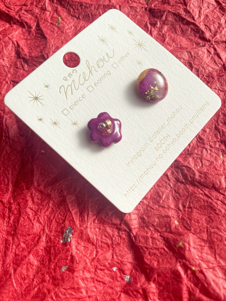 【忍たま四年生】休息・ピアスー紫【イメージアクセ】