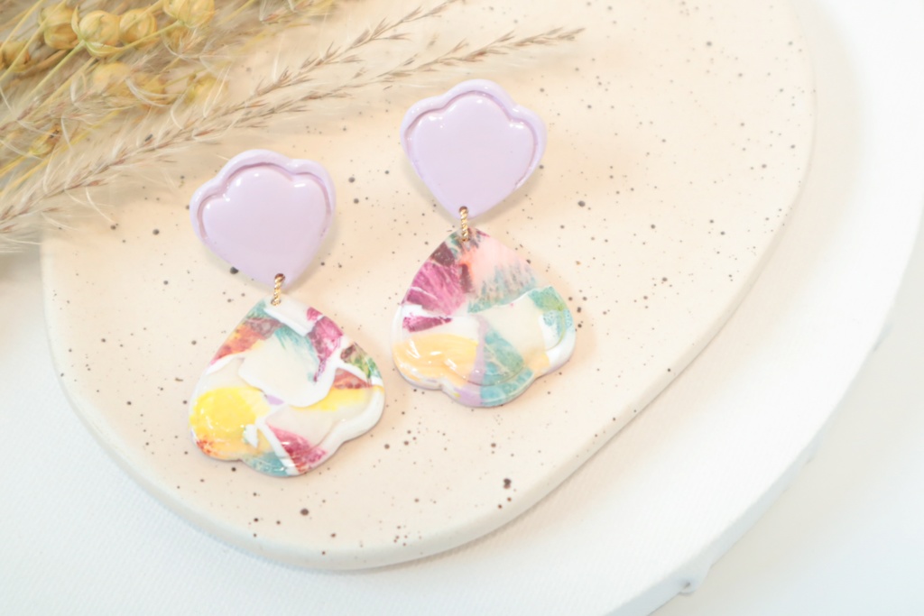 【忍たまイメージアクセ】花弁イヤリングー赤紫