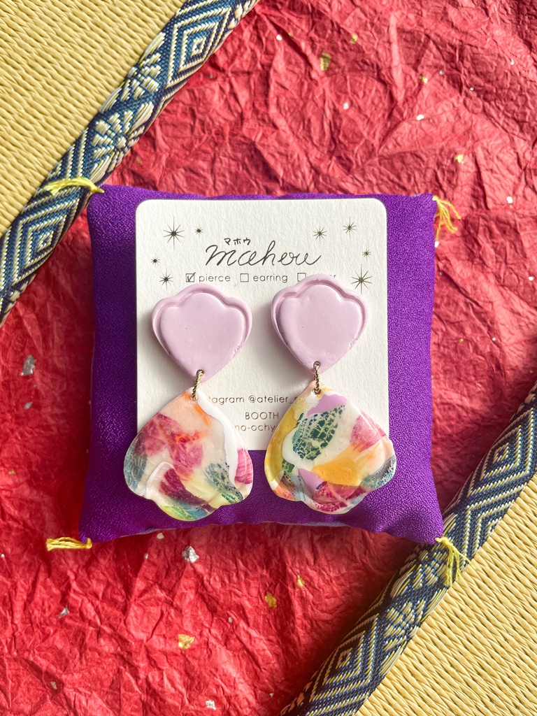 【忍たま四年生】花弁・ピアスー紫【イメージアクセ】