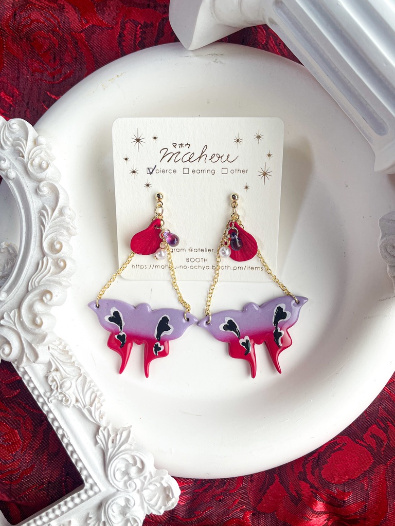 【HZBN/Valentino】ハズビンホテル ヴァレンティノ・ピアス（イヤリング変更可）【イメージアクセ】