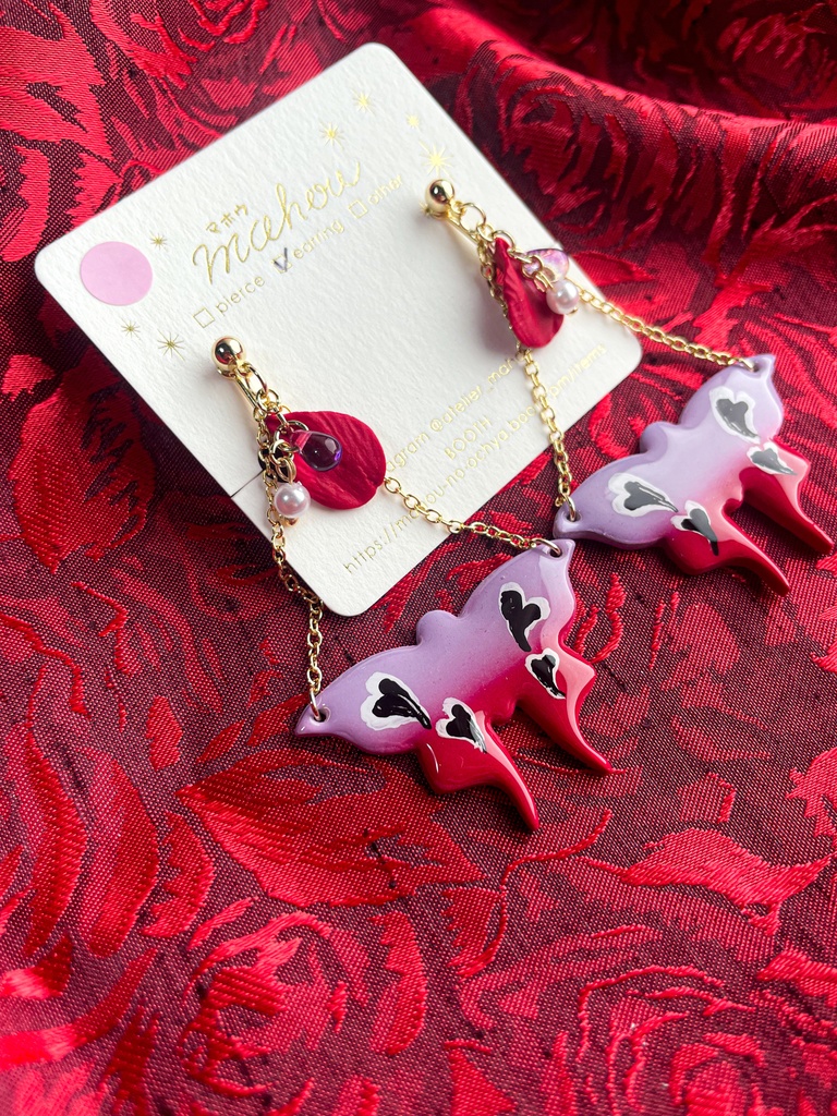 【HZBN/Valentino】ハズビンホテル ヴァレンティノ・イヤリング(ピアス変更可)【イメージアクセ】