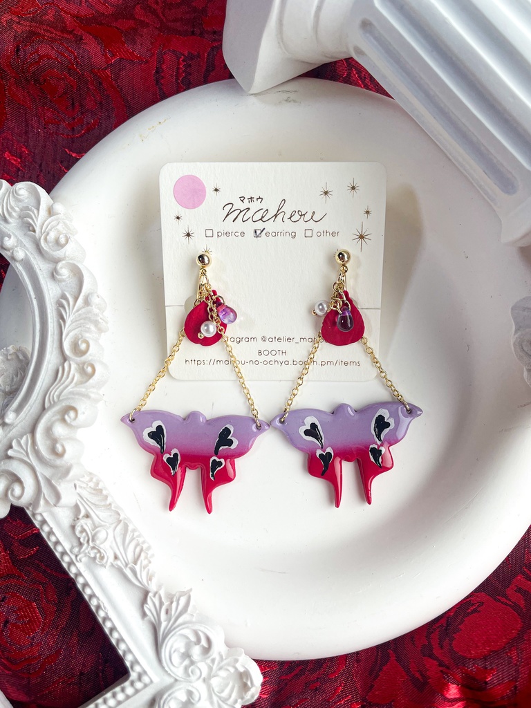 【HZBN/Valentino】ハズビンホテル ヴァレンティノ・イヤリング（ピアス変更可）【イメージアクセ】