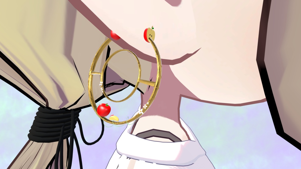 【無料配布】林檎イヤリング - Apple & Pomme【VRCアクセサリー】