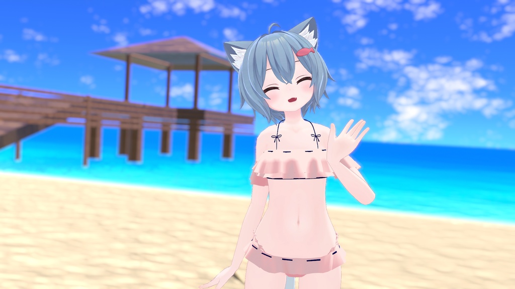 【VRChat想定】フリル水着2ピースタイプ - Swimwear (6アバター対応)
