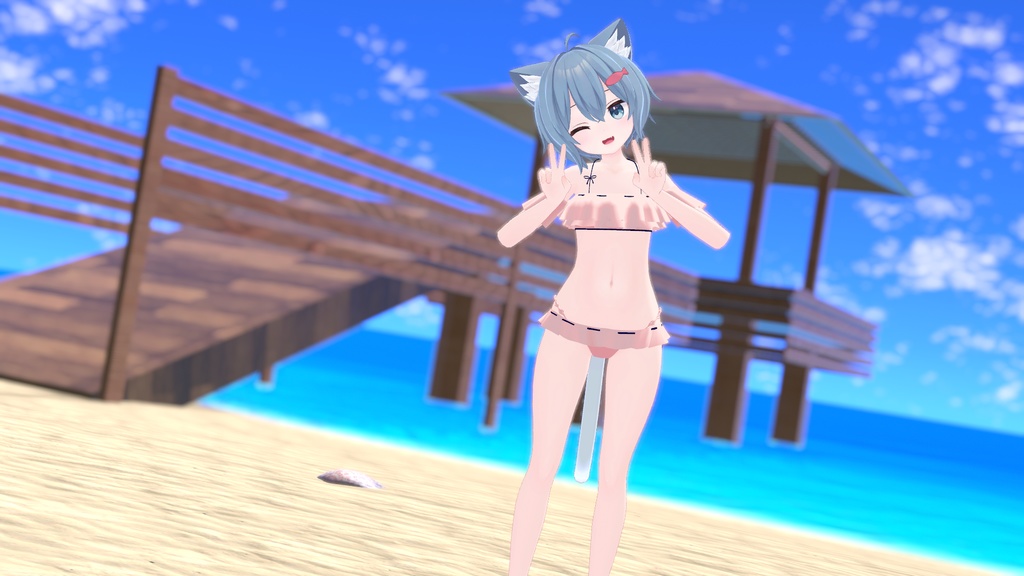【VRChat想定】フリル水着2ピースタイプ - Swimwear (6アバター対応)
