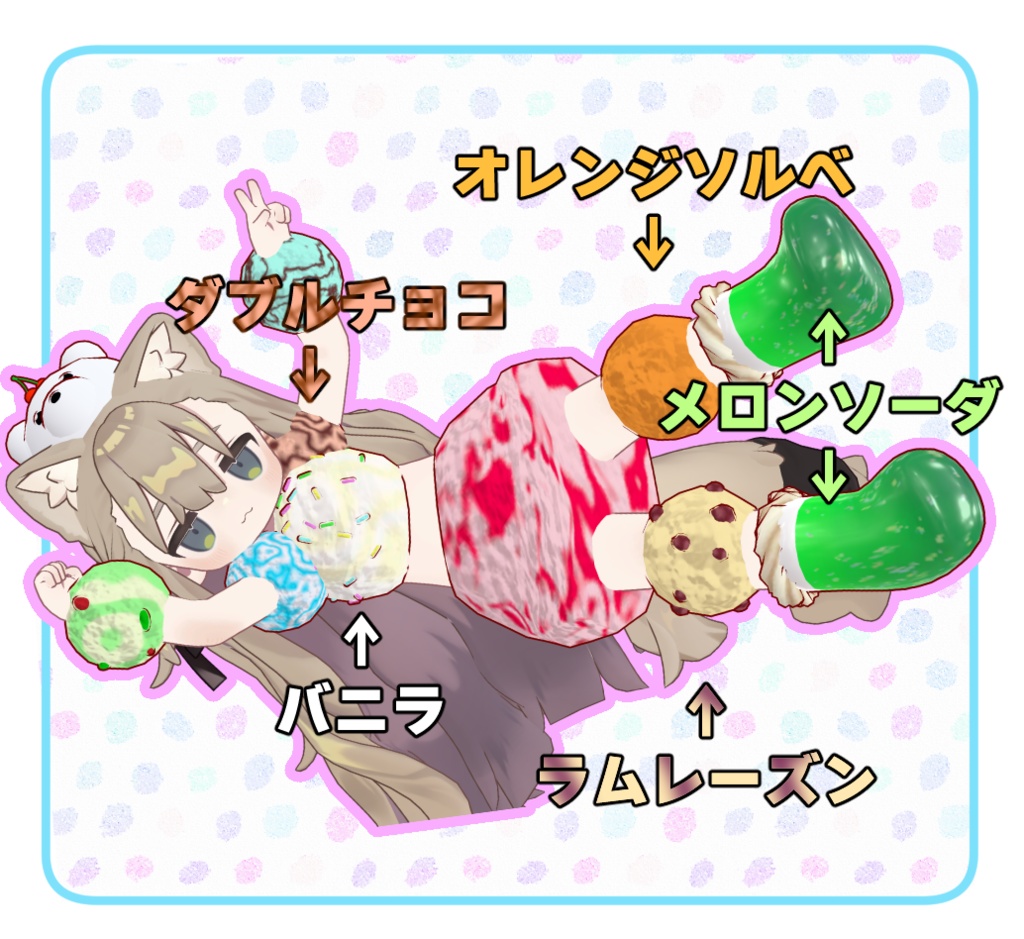 【まめふれんず対応】アイスクリームプラネットコーデ