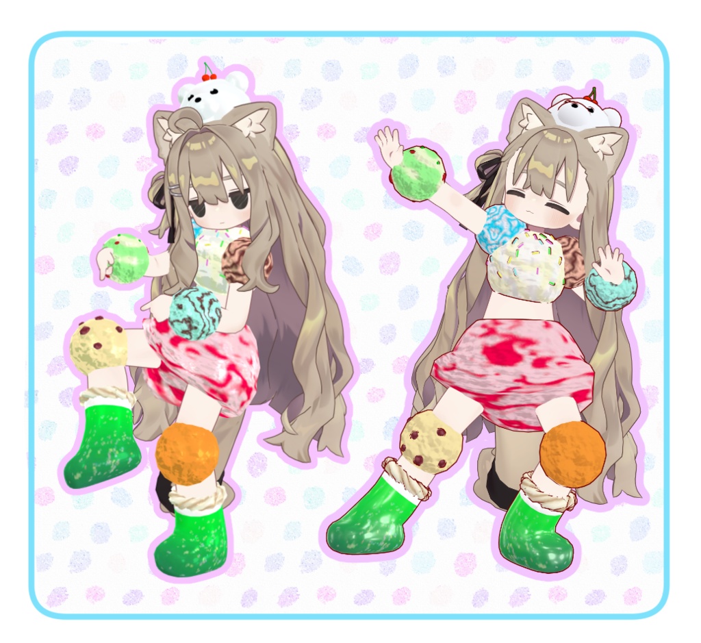 【まめふれんず対応】アイスクリームプラネットコーデ