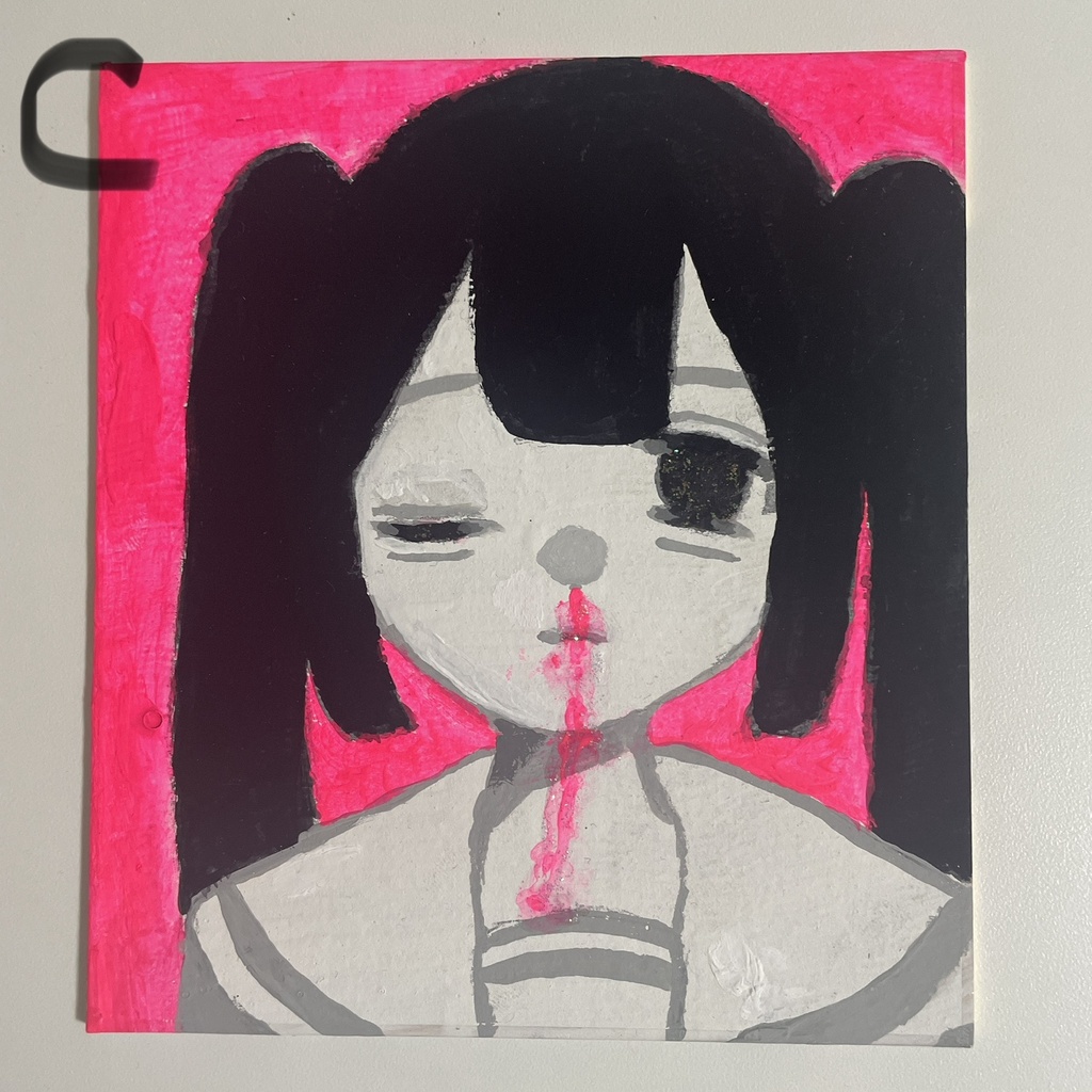 アナログ原画 アクリル絵の具 ミニ色紙