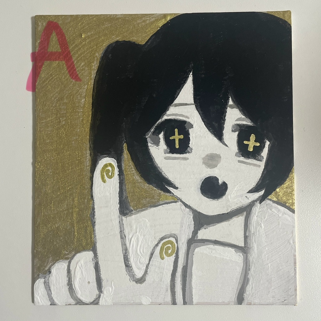 アナログ原画 アクリル絵の具 ミニ色紙