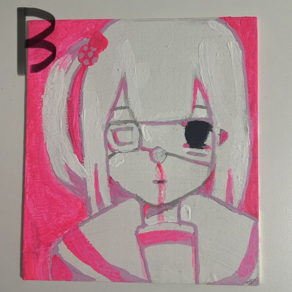 アナログ原画 アクリル絵の具 ミニ色紙