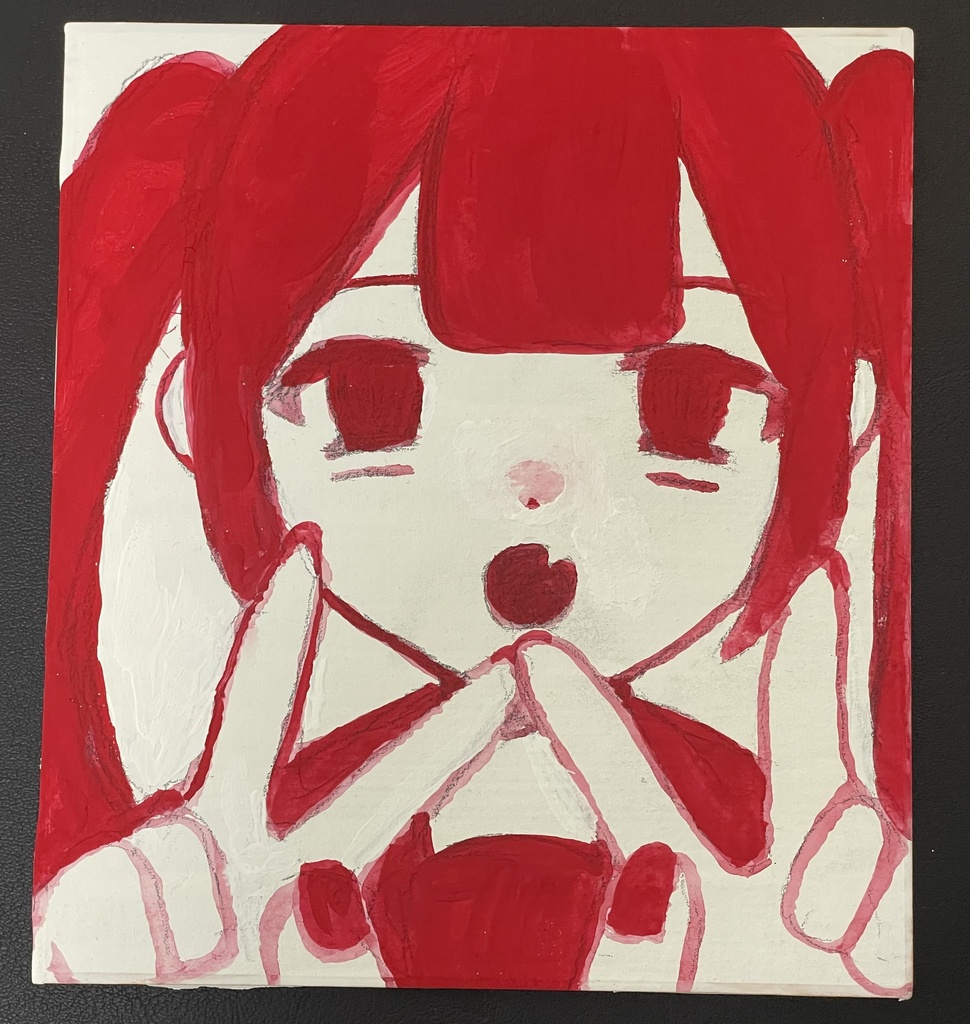 アナログ原画 アクリル絵の具 ミニ色紙