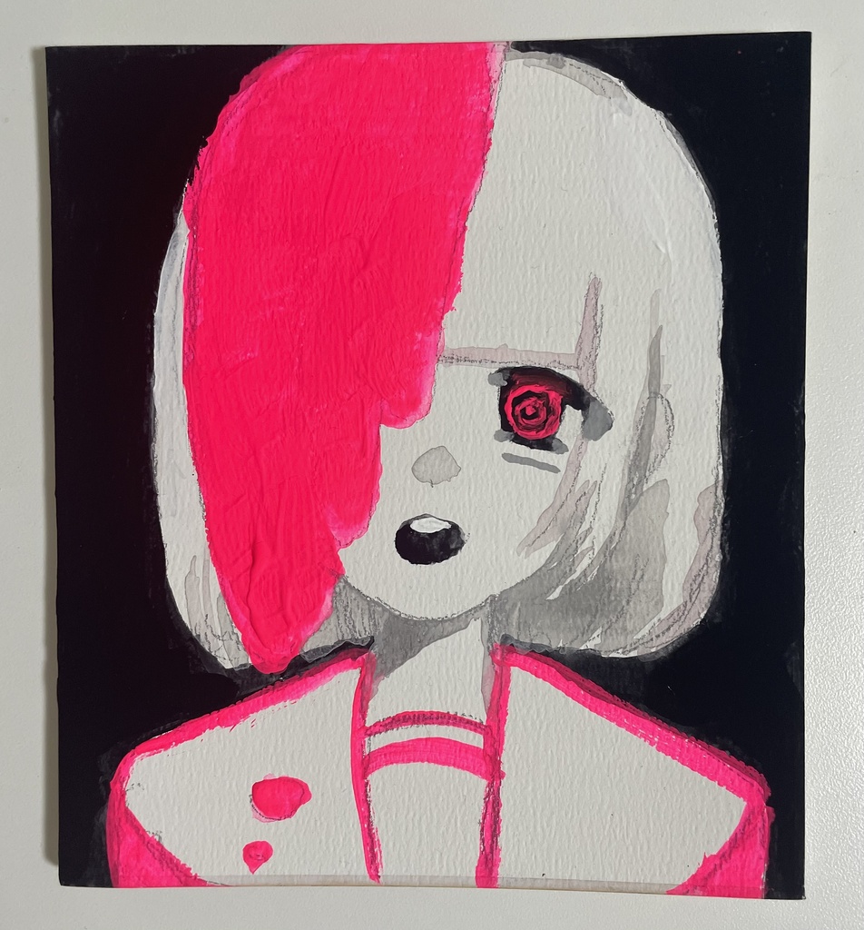 アナログ原画　アクリル絵の具　ミニ色紙