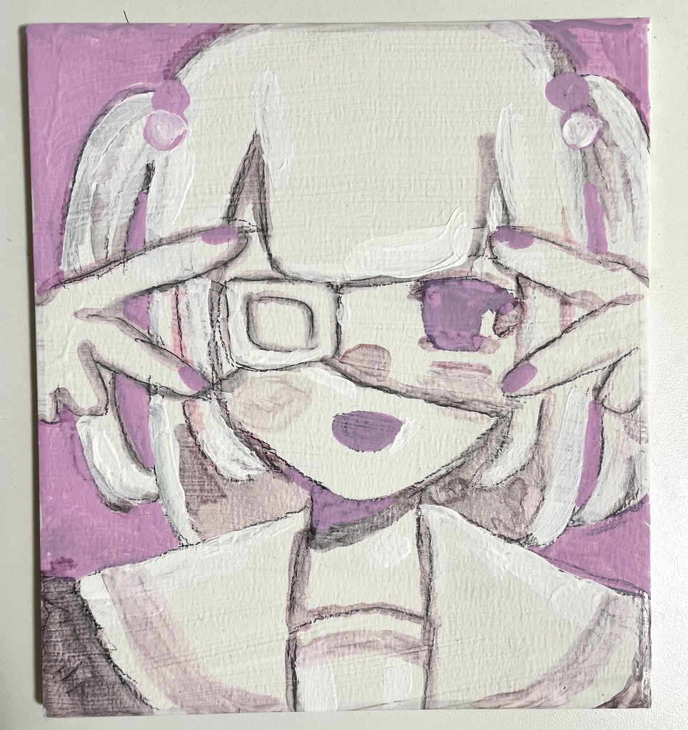 アナログ原画　アクリル絵の具　ミニ色紙