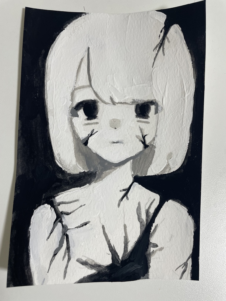 アナログ原画 アクリル絵の具 ハガキサイズ