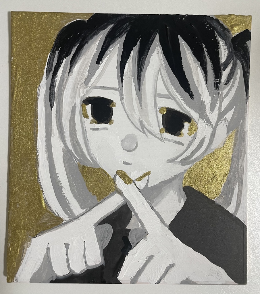 アナログ原画　アクリル絵の具　ミニ色紙
