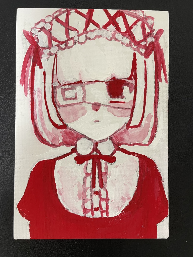 アナログ原画　アクリル絵の具　ミニキャンバスパネル