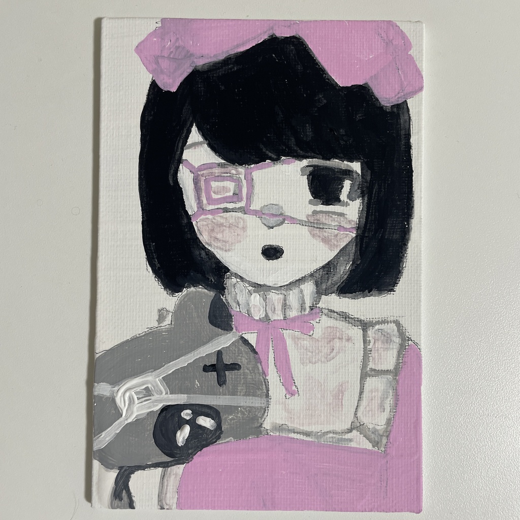 アナログ原画 アクリル絵の具 ミニキャンバスパネル