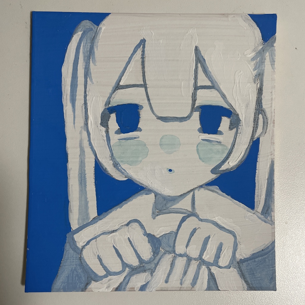 アナログ原画　アクリル絵の具　ミニ色紙
