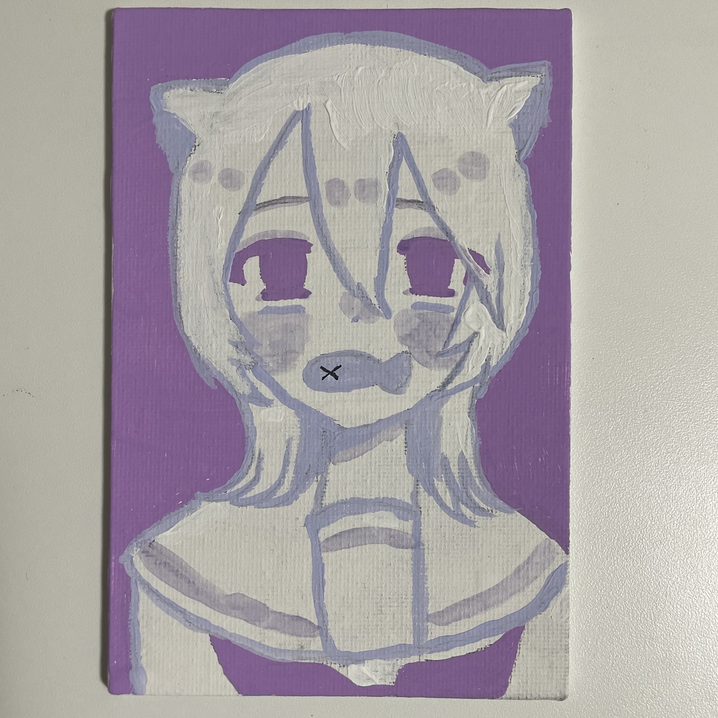 アナログ原画 アクリル絵の具 ミニキャンバスパネル