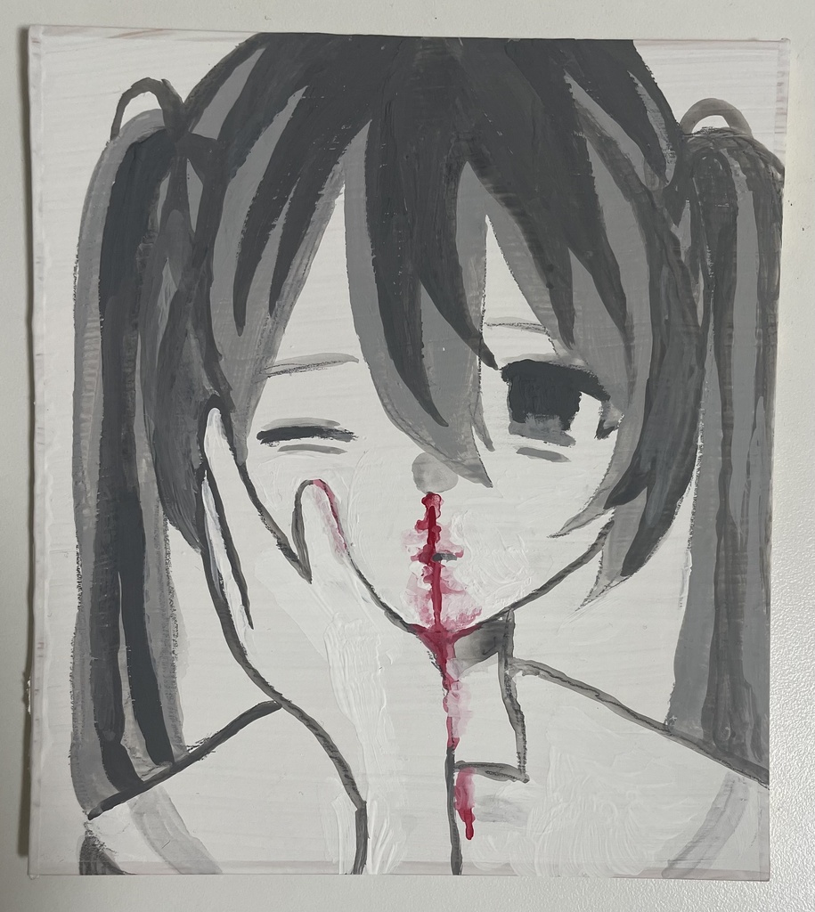 アナログ原画 アクリル絵の具 ミニ色紙