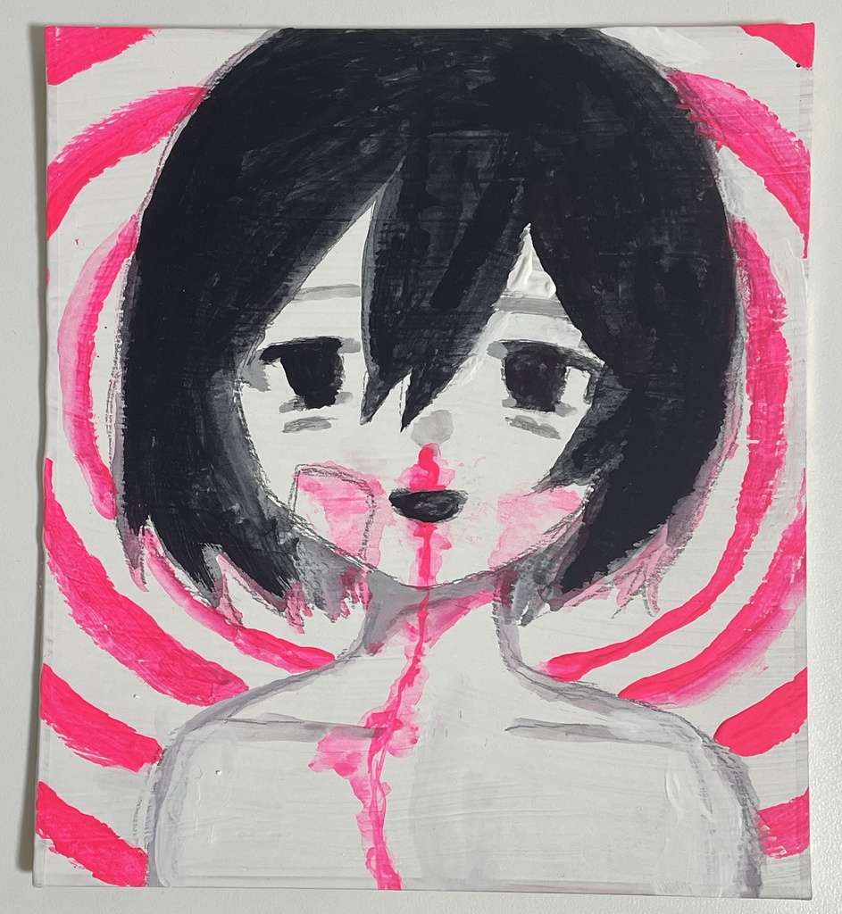 アナログ原画　アクリル絵の具　ミニ色紙