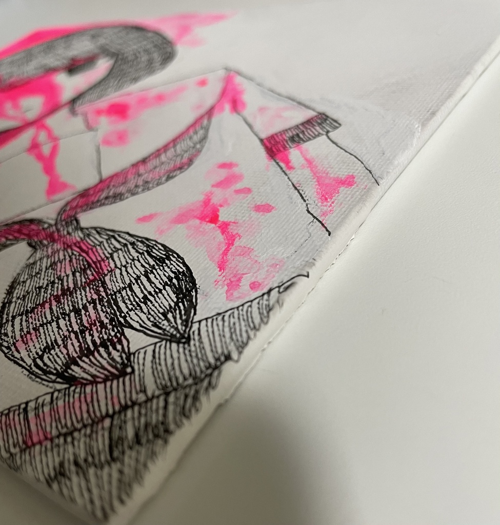 アナログ原画 アクリル絵の具 キャンバスパネル