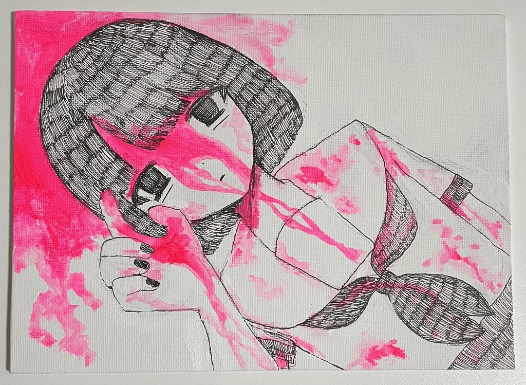 アナログ原画　アクリル絵の具　キャンバスパネル
