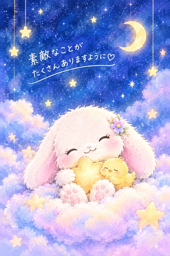 ふわりの夜空のスマホ壁紙