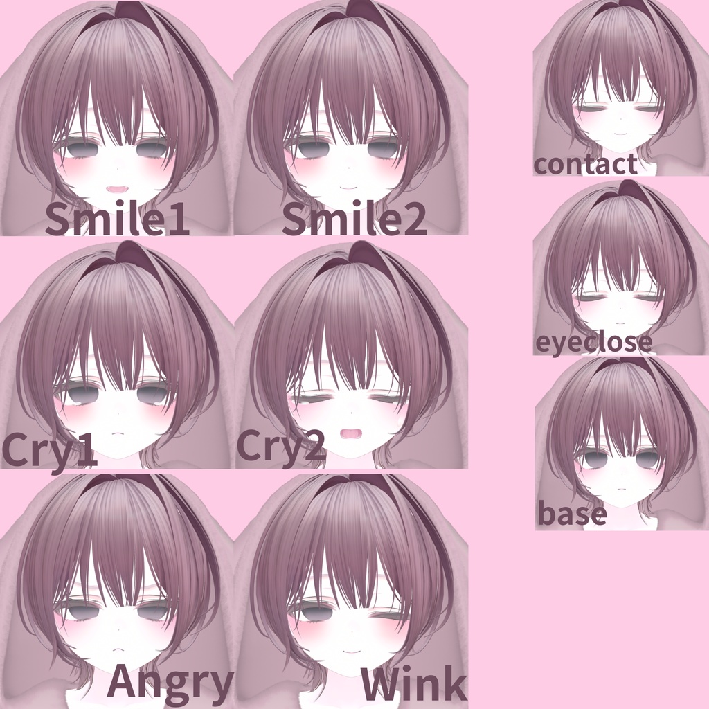 【ミルフィ-Milfy】Face Blendshape + 6 Face Animation