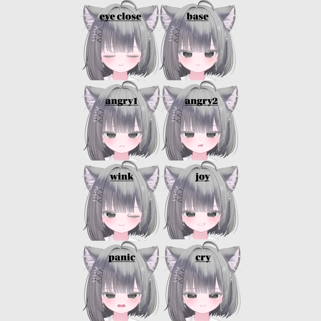 【ショコラ-Chocolat】Face Blendshape + 6 Face Animation