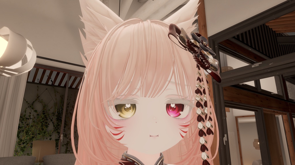 ミルフィ白まつげ+狐の赤い三本線