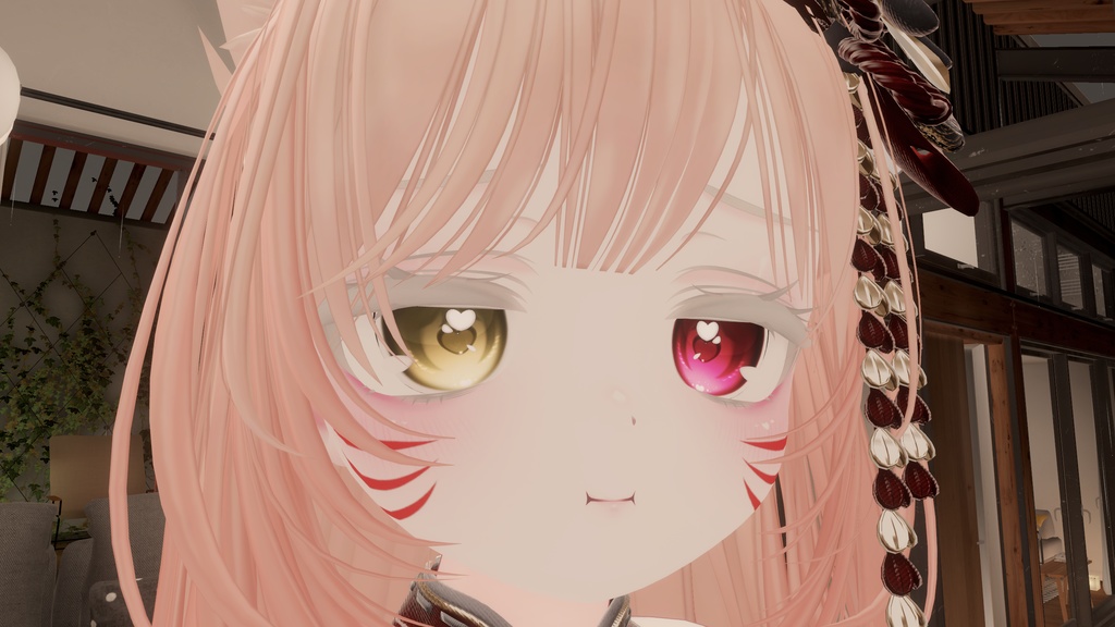 ミルフィ白まつげ+狐の赤い三本線