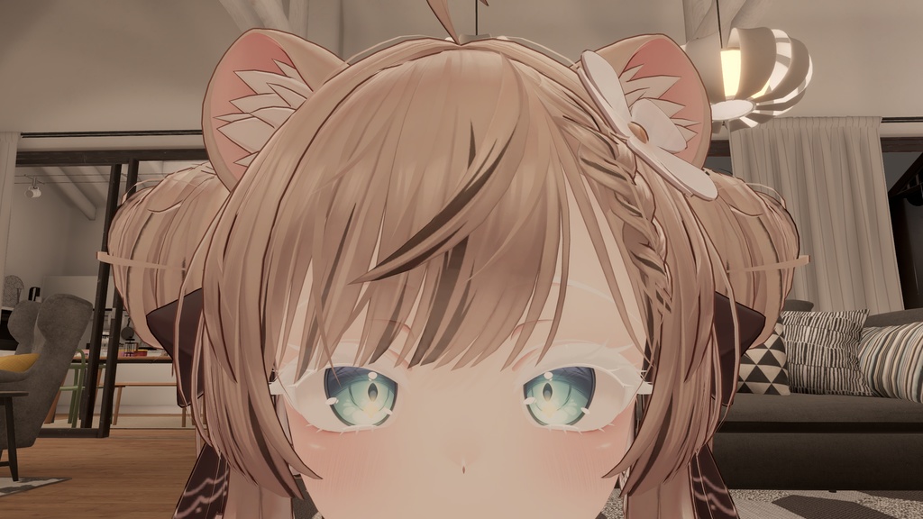 【8アバター対応】白まつげと白まゆげとそのマスク