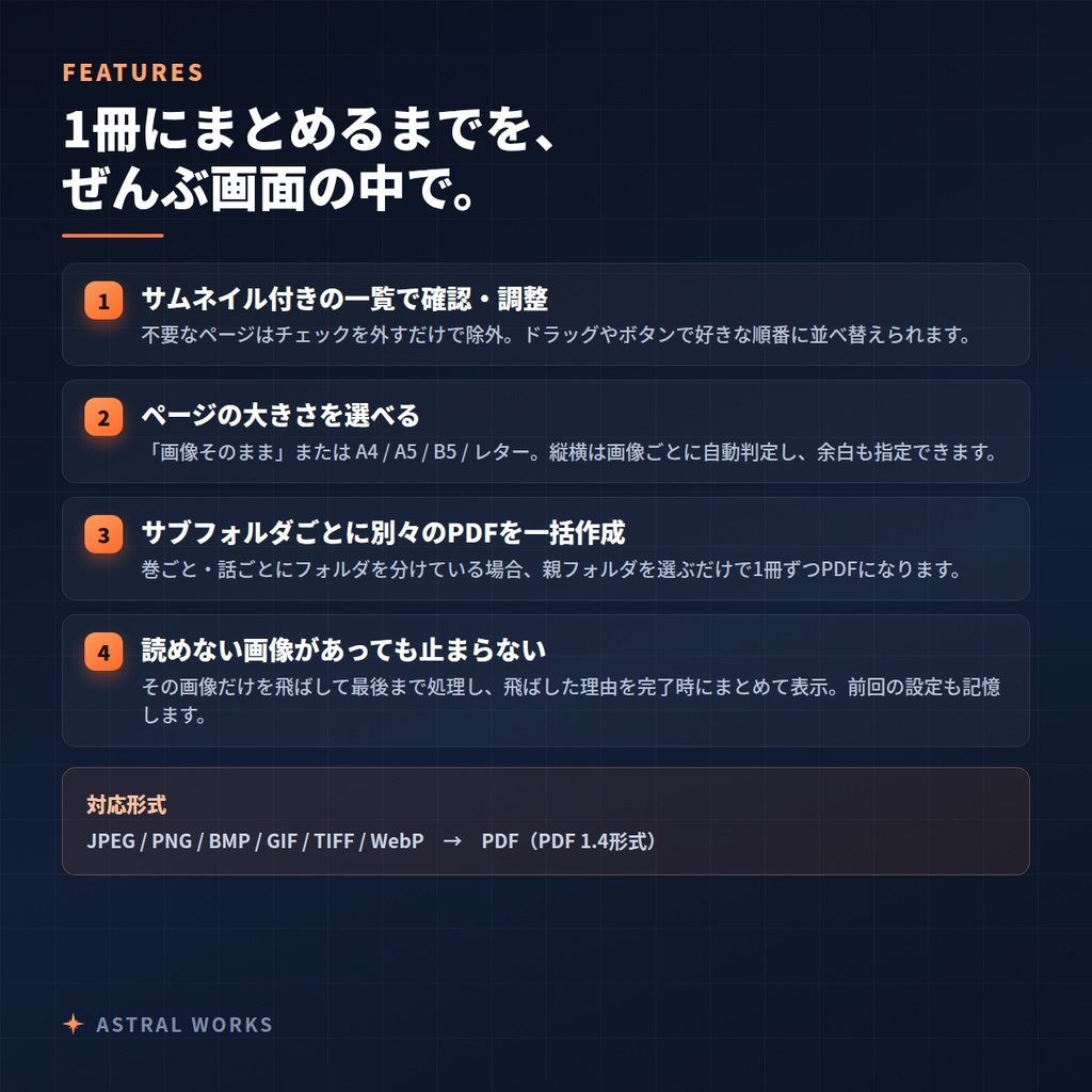 【画像→PDF変換】ページ順が崩れない・画質が落ちない|画像PDF変換ツール ImageToPdf(Windows / インストール不要)