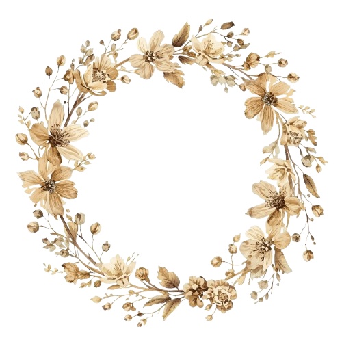 ナチュラル淡色ドライフラワー素材8点セット /背景透過PNG/表示のみPDF/商用利用可